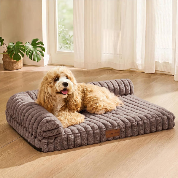 Orthopedic Calming Large Dog Bed Pet Sofa Bed 36''X24'' Grey | 2-Sided Pet Couch Large Sized Dog, Soft Egg-Crate Foam Dog Mat, Waterproof Removable Washable Cover, Nonskid Bottom Cat Bed18