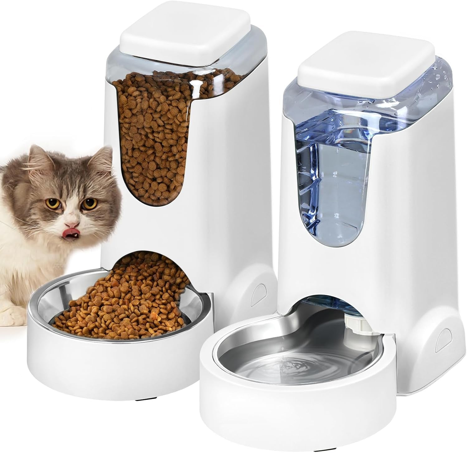 hwonmte-portable-automatic-cat-feeder-and-water-dispenser-with-stainless-steel-bowl-dog-gravity-food-feeder-and-waterer-for-small-medium-pets-puppy-kitten-1-gallon-x-2-cream-yellow