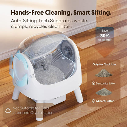 Self Cleaning Cat Litter Box, Automatic Litter Box for Multiple Cats, Integrated Safety Protection with Open-Top Design3