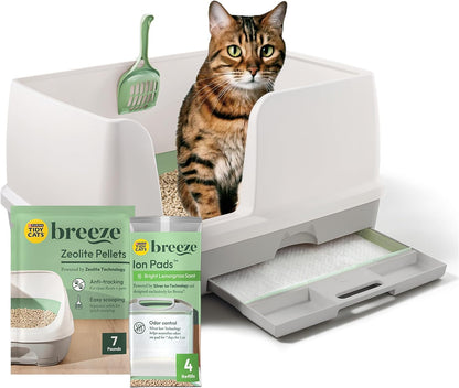 Purina Tidy Cats Breeze Litter Box System Kit with Pellet Cat Litter, XL Litter Box and Litter Box Pads1