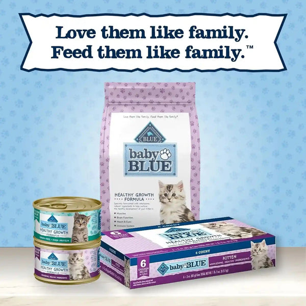 Blue Buffalo Baby Blue Natural Kitten Wet Cat Food, Healthy Growth Formula with DHA, Chicken Recipe Multi-Pack, 3-Oz. Cans (6 Count)8