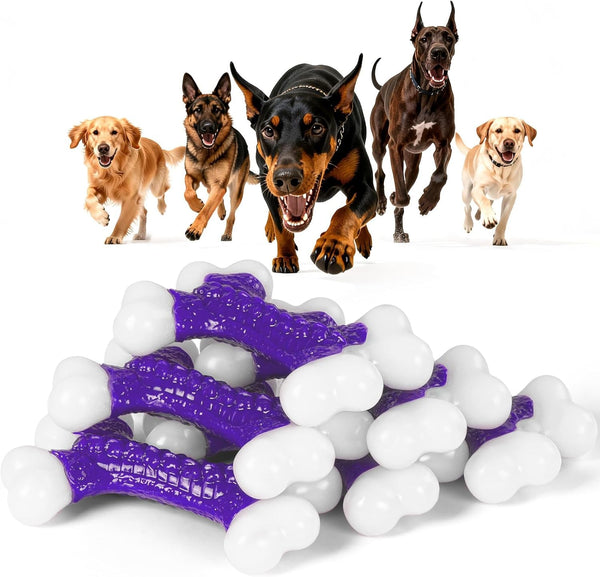 Kseroo Tough Dog Chew Toys for Aggressive Chewers 20-90Lbs, Beef Flavored | Beef Flavored Rock-Hard Nylon Bone, Discourages Destructive Chewing, Teeth Cleaning Textured, for Medium & Large Breeds13