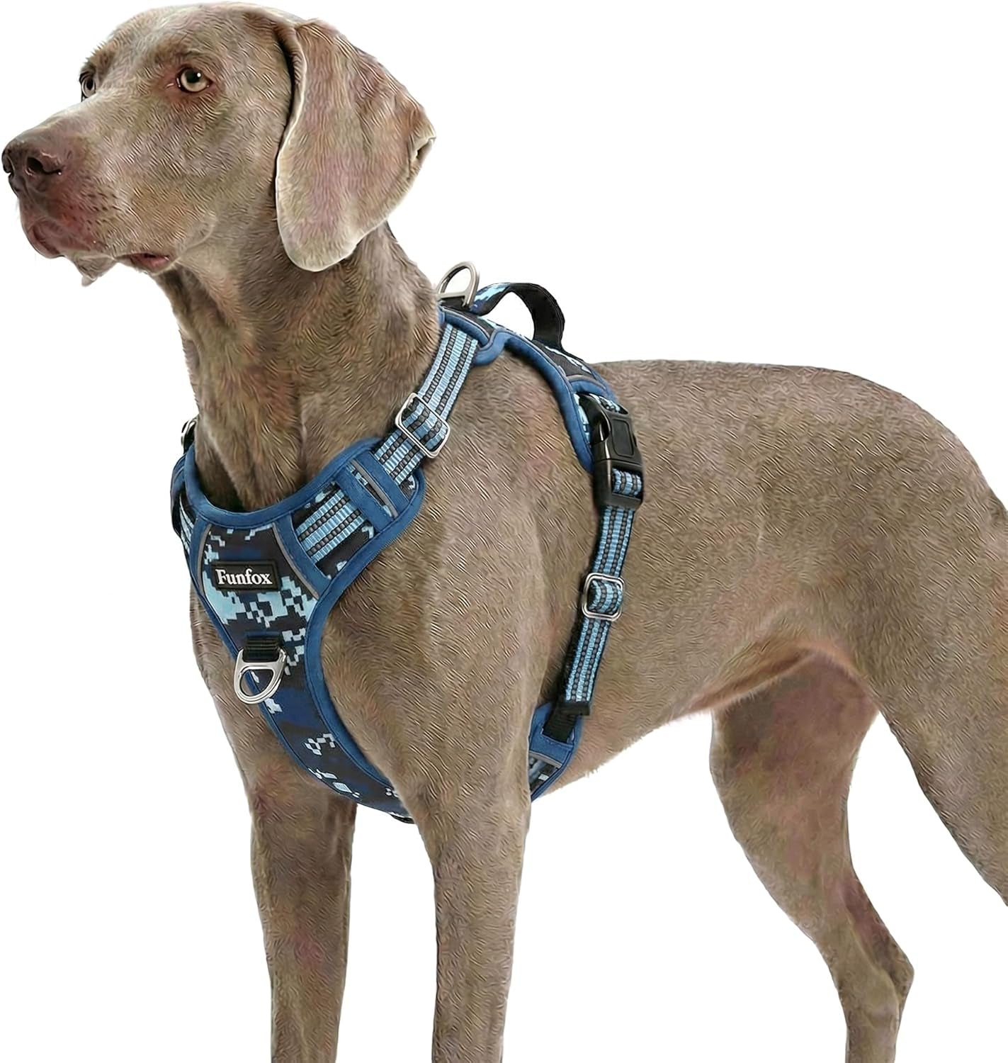 funfox-dog-harness-medium-sized-dog-vertical-handle-easy-control-no-pull-pet-vest-adjustable-with-2-leash-clips-soft-material-reflective-safe-night-walking-for-small-medium-large-breed-black-m
