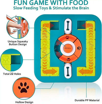 Dog Puzzle Toys, Treat Dispensing Dog Enrichment Toys for IQ Training and Brain Stimulation, Interactive Mentally Stimulating Toys as Gifts for Puppies, Cats, Dogs (M-Level 3)3