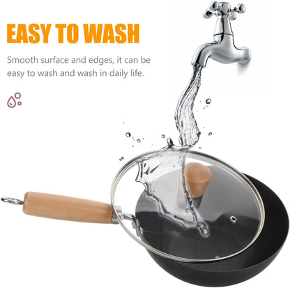 Mini Iron Pot Lid Nonstick Skillet for Cooking Stir Fry Pan Chinese Wok Kitchenware for Stove7