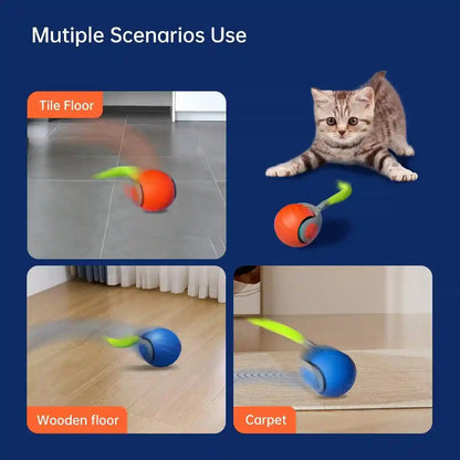 Silent Paws Interactive Cat Toys Ball,2 Packs and 4 Tails | Cat Toys for Indoor Cats - Automatic Cat Toys for Bored Indoor Adult Cats8