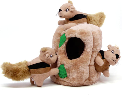 Outward Hound Hide-A-Squirrel Dog Toy – Interactive 2‑In‑1 Plush Puzzle with 6 Squeaky Removable Squirrels, X-Large12