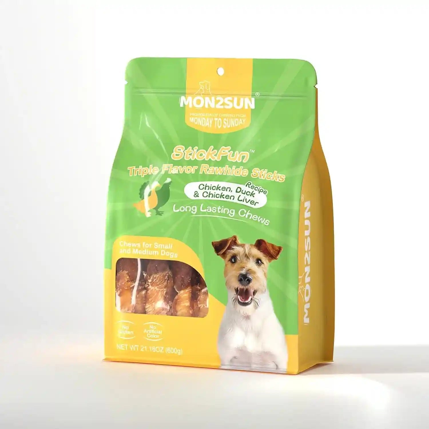 mon2sun-dog-treats-5-inch-triple-flavor-wrapped-rawhide-sticks-21-16-oz-30-count-pack-chicken-liver-duck-and-chicken-recipe-long-lasting-chew-support-dental-health-for-small-and-medium-dogs