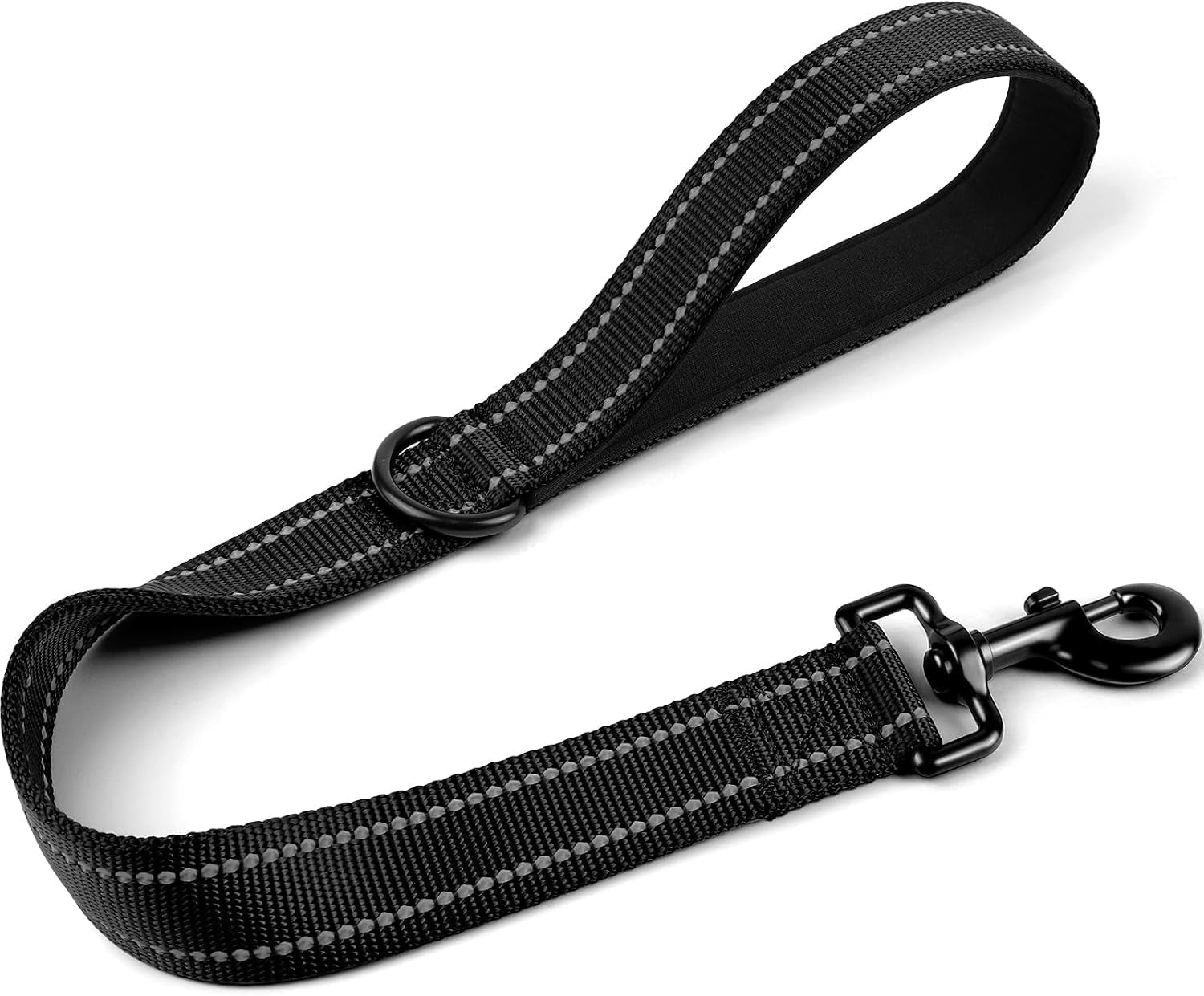 joytale-short-dog-leash-for-close-control-training-18-black-padded-comfort-handle-reinforced-nylon-webbing-secure-metal-clip-for-busy-streets-heel-training