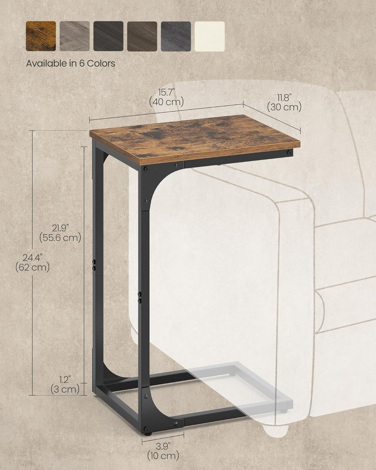 vasagle-c-shaped-end-table-small-sofa-side-table-with-metal-frame-for-couch-living-room-bedroom-bedside-rustic-brown-and-black-barnet-collection-ulet350b01