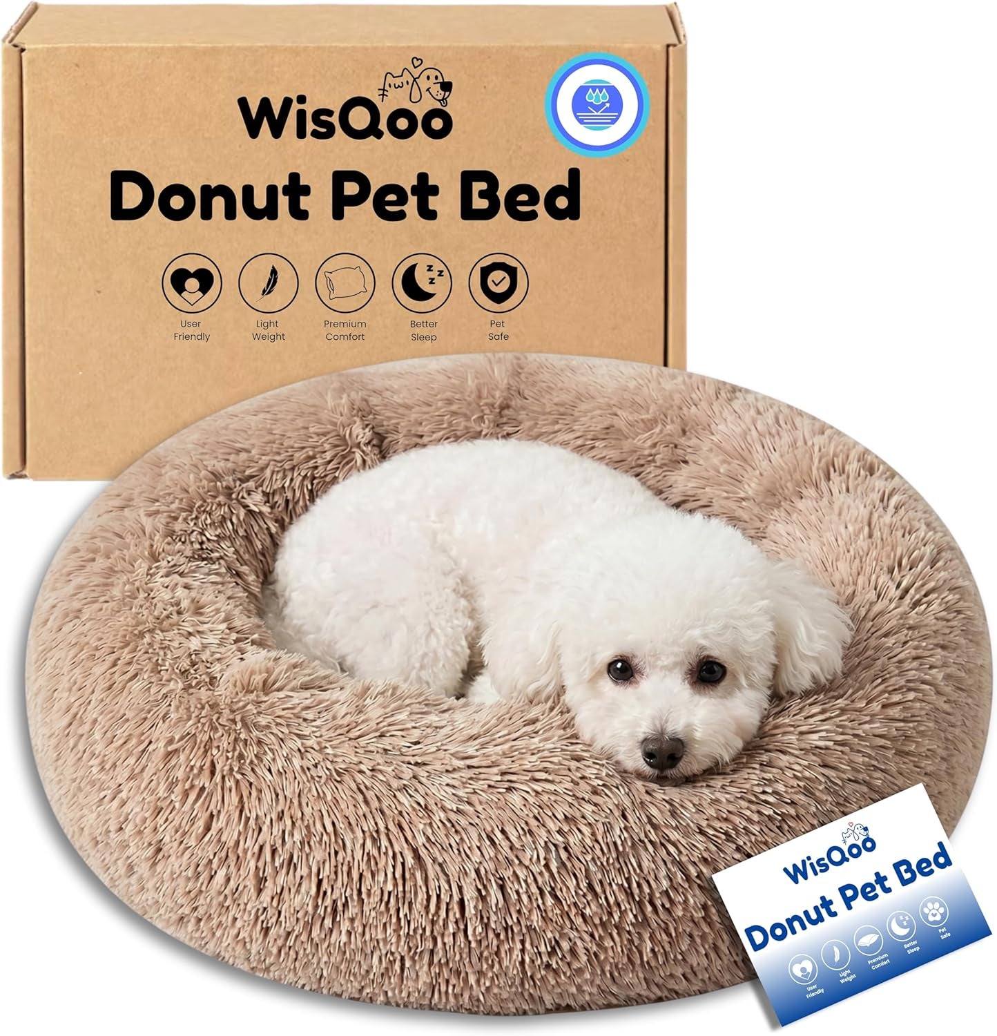 calming-donut-dog-bed-faux-fur-anti-anxiety-pet-bed-with-removable-washable-cover-water-resistant-liner-plush-fluffy-round-nest-non-slip-bottom-for-dogs-cats-small-grey