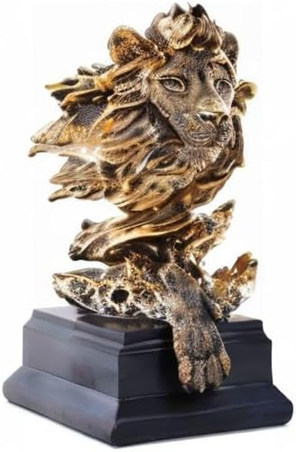 Sandstone Lion Statue, the King of Beast, Collectible Figurines, Golden | Statue Decoration for Home/Study/Living Room, Great Collectible Figurines, Best Gift for the Man, Golden Color (HH17-D2)8