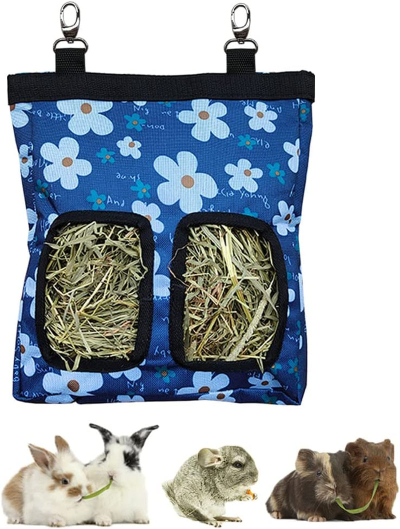 rioussi-guinea-pig-hay-feeder-hanging-rabbit-hay-feeder-bag-blueflower-upgraded-double-layer-fabric-bite-resistant-cleaner-hay-less-mess-small-animal-hay-holder-for-bunnies-chinchillas
