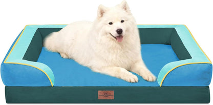 Comfort Expression Orthopedic Dog Bed for Extra Large Dogs with Bolster | Waterproof Dog Couch Bed with Washable Cover & Non-Slip Bottom, Supportive Egg Crate Foam XL Pet Bed, 42X30 Inch175