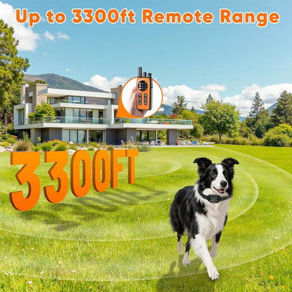 Dog Shock Collar 2 Dogs, 3300Ft Dog Training Collar with Remote, Real-Time Dual-Channel Remote with 3 Training Modes, Beep, Vibration, Safety Shock, Light, Fits 8-120 Lbs All Breeds Sizes - Orange4