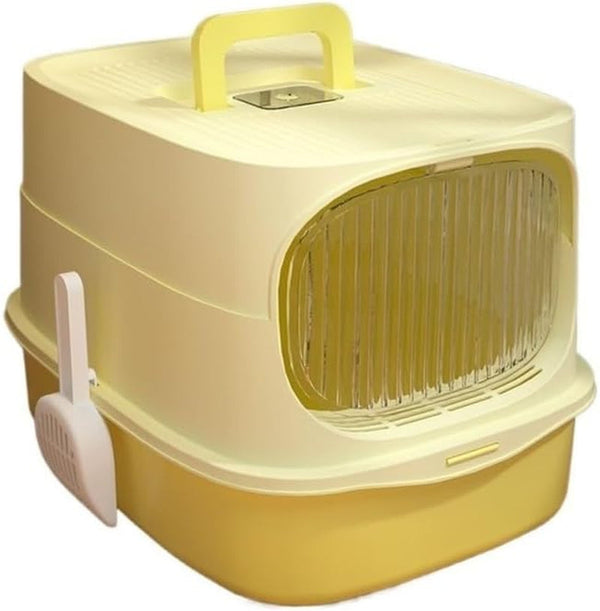 Pet Supplies, Large Plastic Cat Litter Box with Lid & Scoop,High Sides for Big Cats(Gray)9