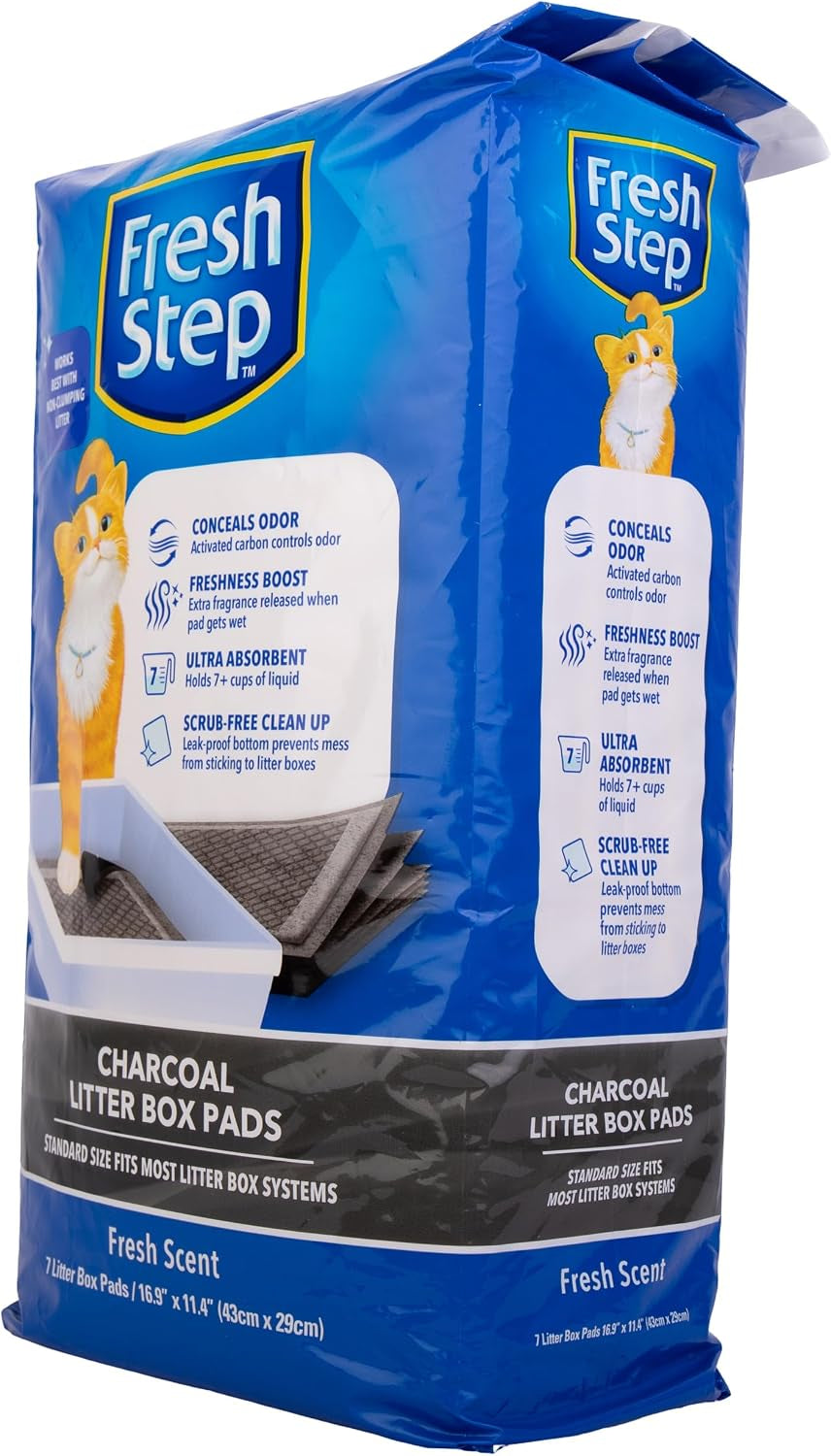 fresh-step-charcoal-litter-box-pads-with-activated-carbon-for-odor-control-ultra-absorbent-with-leak-proof-bottom-for-scrub-free-cleanup-16-9-x-11-4-inches-7-count