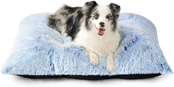 EHEYCIGA Fluffy Dog Crate Bed for Extra Large Dogs, Plush Faux Fur Pad, Calming anti Anxiety XL Bed for Crate, Washable Soft Warm Dog Mat with Non-Slip Bottom, Grey62