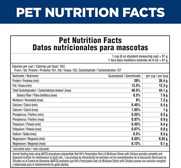 HILL'S PRESCRIPTION DIET C/D Multicare Stress Urinary Care Dry Cat Food | #1 Veterinarian Recommended, Chicken Recipe, 4 Lb. Bag11