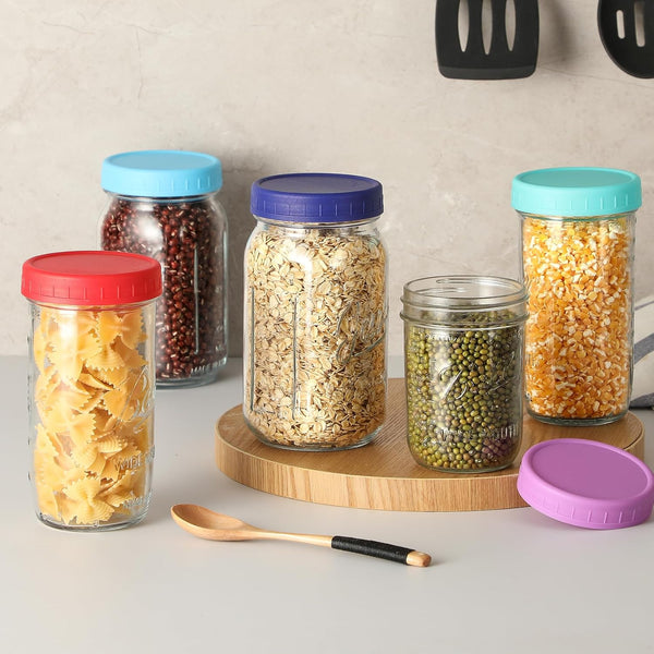 10 Pack Plastic Wide Mouth Mason Jar Lids for Ball, Kerr and More - Multicolor Storage Caps for Mason Jars, Canning Jars - Leak-Proof, Dishwasher Safe & Food Grade6