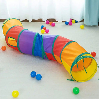 Icagy Cat Tunnel Toys for Indoor Cats Kittens Rabbits, Pet Toy Play Tunnels | Interactive Crinkle Pop up Tunnel Toys, Relieve Cat Boredom, Rainbow 47" Shape S1