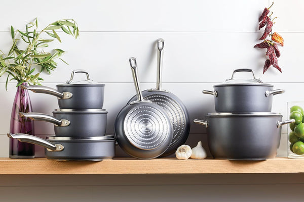 Accolade Forged Hard Anodized Nonstick Pots & Pans - Induction Cookware Set - 12 Piece - Moonstone Gray2