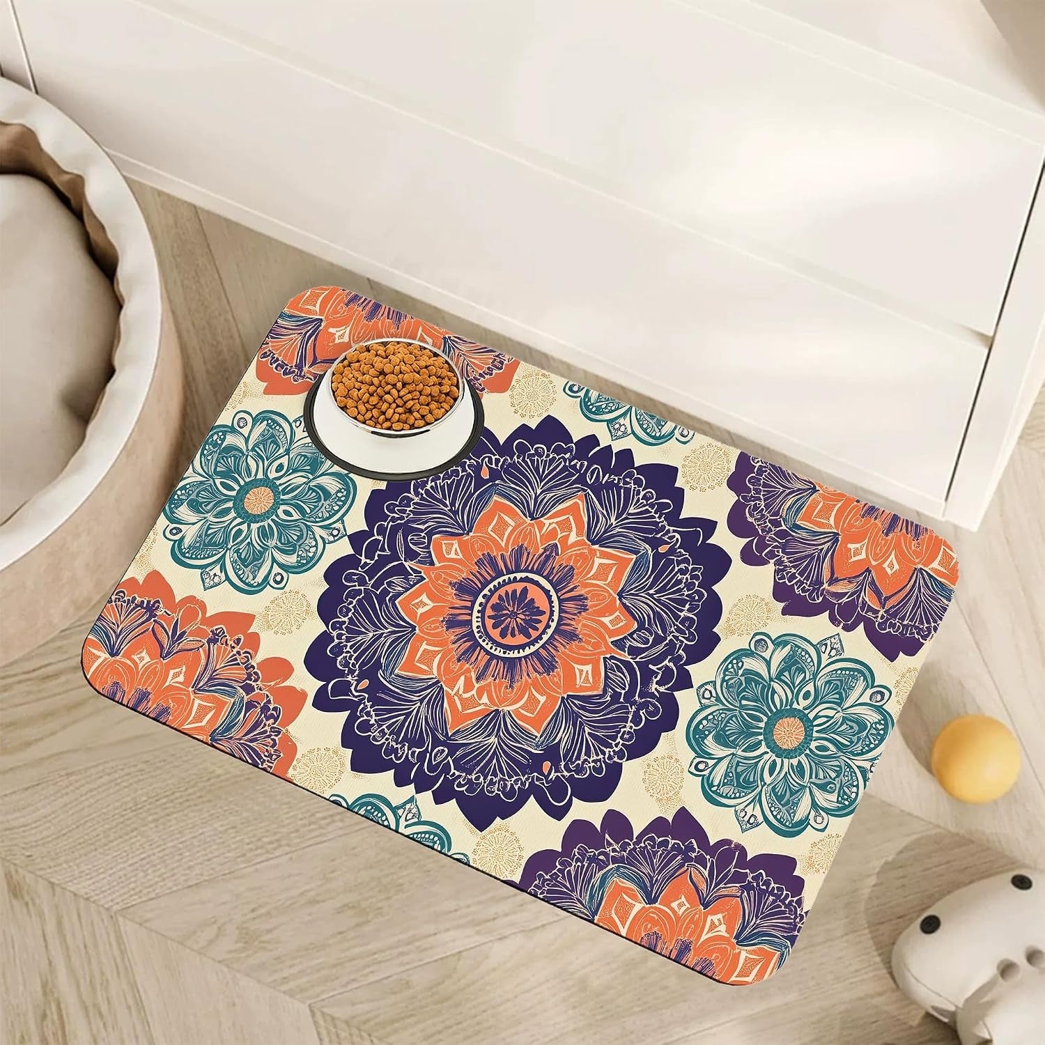 marble-dog-cat-food-mat-blue-teal-turquoise-gold-absorbent-pet-feeding-mat-with-rubber-backing-non-slip-water-bowl-placemat-indoor-pet-accessories-supplies-12x20