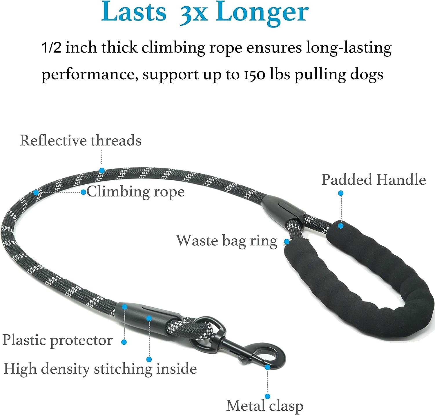double-dog-leash-360-swivel-no-tangle-large-25-150-lbs-black-dual-leash-for-two-dogs-split-leash-shock-absorbing-bungee-padded-handle-heavy-duty-rope
