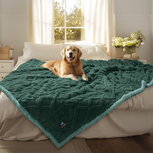 Luciphia Waterproof Pet Blanket, Liquid Pee Proof Dog Blankets for Sofa Bed Couch, Reversible Sherpa Fleece Furniture Protector Cover for Small Medium Large Dogs Cats,Khaki Small（40" X 28"）11