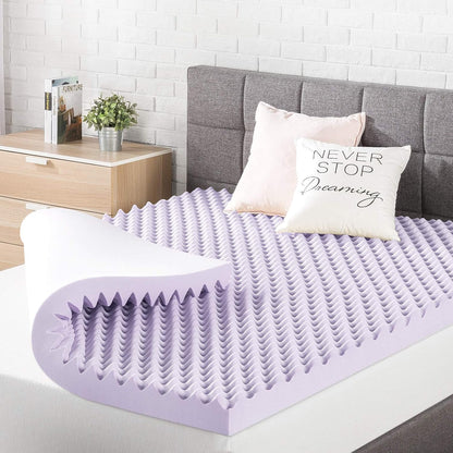 3 Inch Egg Crate Memory Foam Mattress Topper with Soothing Lavender Infusion, Certipur-Us Certified, Dorm Essentials, Twin1