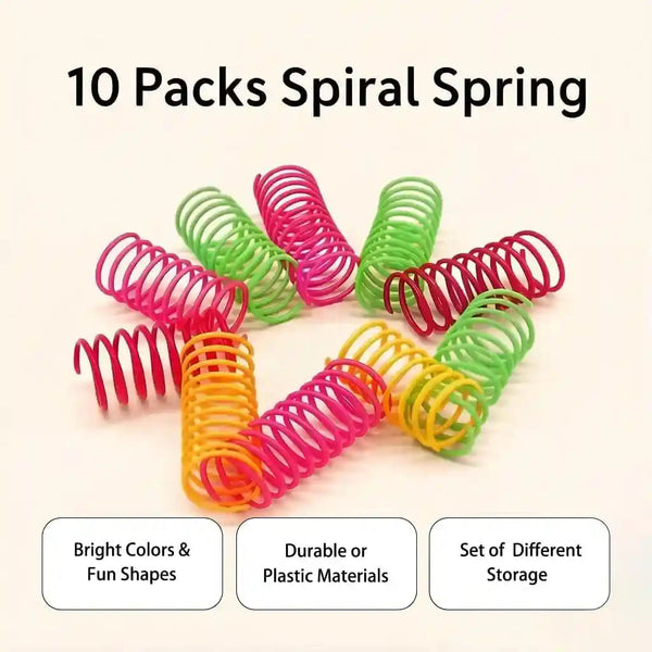 LASOCUHOO Cat Toys, 30 Packs Interactive Cat Toy Pack Including Cat Crinkle Balls, Cat Sparkle Balls, Spiral Springs for Kitten （Random Color）2
