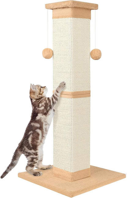 SOCATER Cat Scratching Post 33 Inch Nature Sisal Cat Scratch Post for Indoor Cats, Large Cat Scratcher Protect Your Furniture, for All Breeds14