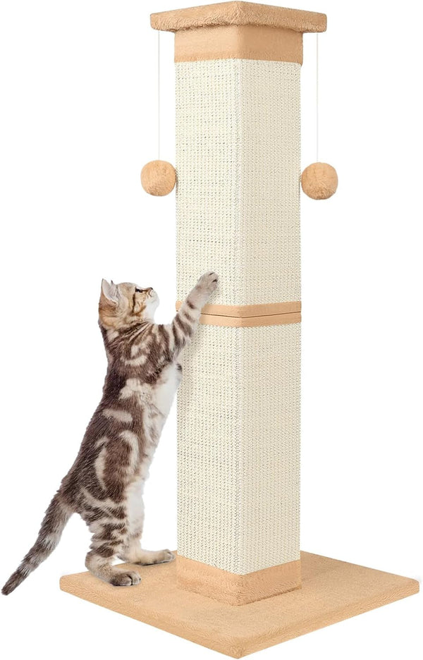 SOCATER Cat Scratching Post 33 Inch Nature Sisal Cat Scratch Post for Indoor Cats, Large Cat Scratcher Protect Your Furniture, for All Breeds14