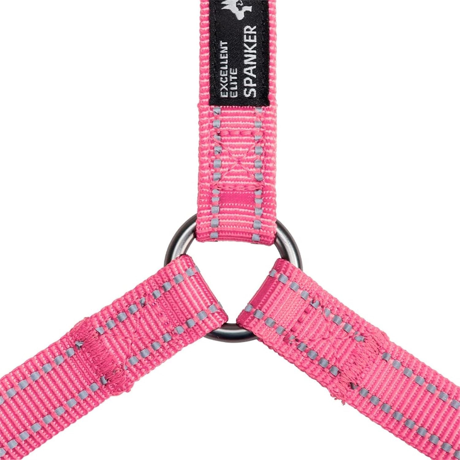 excellent-elite-spanker-no-pull-dog-harness-reflective-nylon-vest-l-shaped-adjustable-easy-pet-harness-for-small-medium-large-breeds-dogs-walking-training-black-redpink-m