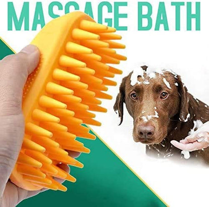 Pet Silicone Shampoo Brush for Long & Short Hair Medium Large Pets Dogs Cats,Shower Wash Curry Brush,Dog Hair Products Accessories Dog Back Massage for Long & Short Hair Small Large Pets Dogs(Green)5