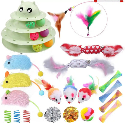 UPSKY Cat Toy Roller 3-Level Turntable Cat Toys Balls with Six Colorful Balls Interactive Kitten Fun Mental Physical Exercise Puzzle Kitten Toys14