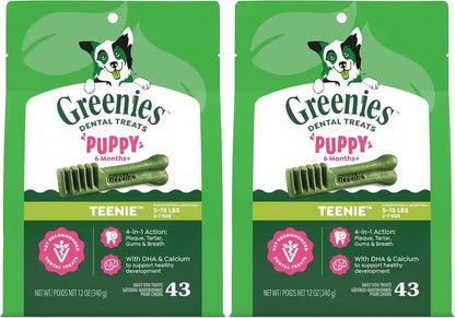 Greenies Puppy Teenie Natural Dental Dog Treats, Original Flavor, 22 Count | Veterinarian-Recommended, Natural Ingredients, Cleans Teeth & Freshens Breath, for Dogs 5-15 Lbs, 6 Oz. Pack13