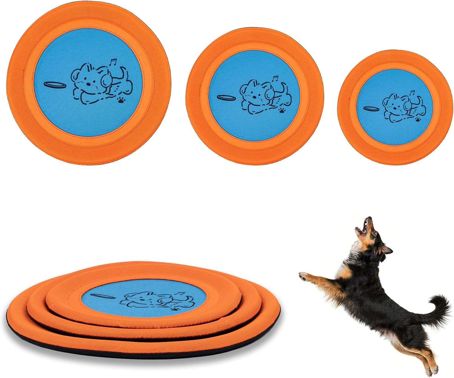 bifeaw-3-packs-nylon-interactive-dog-flying-disc-floating-dog-toys-for-aggressive-chewers-water-toys-for-dogs-blue-and-yellow
