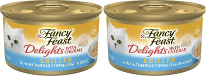 Purina Fancy Feast Delights with Cheddar Grilled Tuna and Cheddar Cheese Feast in Wet Cat Food Gravy Cat Food - (Pack of 24) 3 Oz. Cans11
