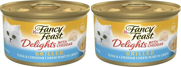 Purina Fancy Feast Delights with Cheddar Grilled Tuna and Cheddar Cheese Feast in Wet Cat Food Gravy Cat Food - (Pack of 24) 3 Oz. Cans11