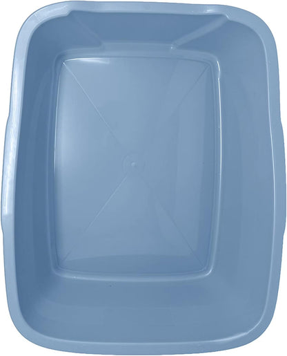 Large Open Top Cat Litter Pan Low Entry Sides Stain & Odor Resistant High-Impact Plastic Litter Box for Kittens, Senior & Arthritic Cats Multi Cat Household, Usa-Made Blue Eco Recycled Pet Toilet Tray8
