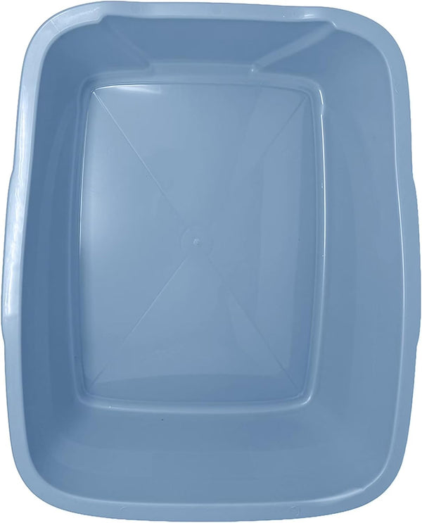 Large Open Top Cat Litter Pan Low Entry Sides Stain & Odor Resistant High-Impact Plastic Litter Box for Kittens, Senior & Arthritic Cats Multi Cat Household, Usa-Made Blue Eco Recycled Pet Toilet Tray8
