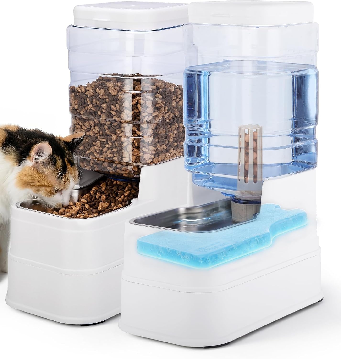 2-pack-automatic-cat-feeder-and-water-dispenser-1-3gallon-dog-gravity-food-feeder-and-water-with-ice-pack-stainless-steel-dry-food-and-waterer-bowl-for-small-medium-large-pets-blue