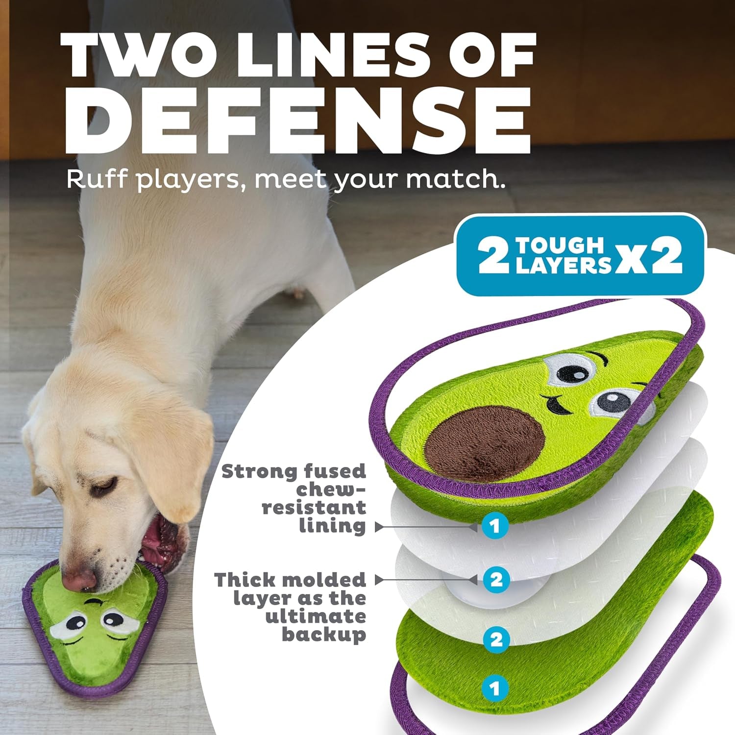 outward-hound-tough-skinz-durable-squeaky-dog-toy-with-two-tough-layers-avocado-green-medium