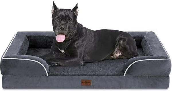 Comfort Expression Orthopedic Dog Bed for Extra Large Dogs with Bolster | Waterproof Dog Couch Bed with Washable Cover & Non-Slip Bottom, Supportive Egg Crate Foam XL Pet Bed, 42X30 Inch70