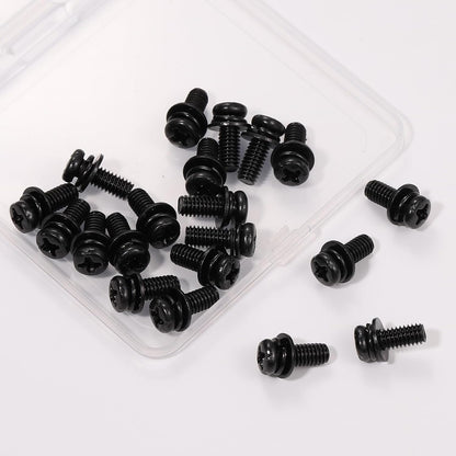 20 PCS Vesa Screws, VESA Compatible M4X10Mm Tv/Monitor Wall Mount Screws for 75X75Mm and 100X100Mm Brackets. Phillips Head M4 X 10Mm Black with Washers1