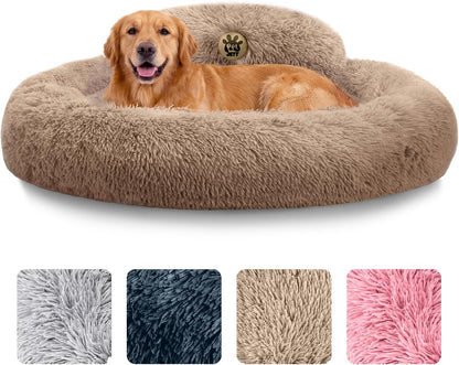 Petjett Calming Dog Bed Medium Size Dog - 30'' Donut Bed, Washable Dog Bed, Anti-Slip & Super Soft Fluffy Plush round Dog Bed, Anti-Anxiety Premium Comfort Pet Bed, Fits Dogs Upto 45 Lbs - Dark Grey10