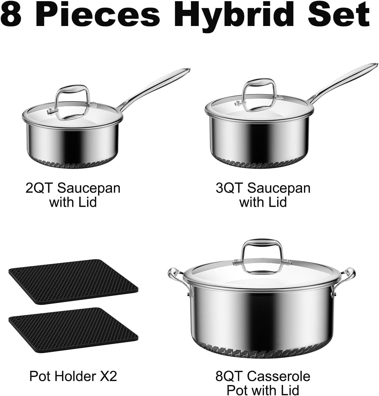 hybrid-nonstick-8-pc-stainless-steel-cookware-set-pots-and-pans-set-with-2-silicone-trivets-2-3-8-qt-pots-etched-surface-stay-cool-handles-dishwasher-oven-safe-compatible-with-all-cooktops