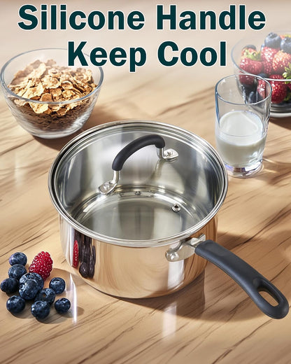 Professional Stainless Steel Cookware Set, 10-Piece | Pots and Pans Kitchen Cooking Set with Stay-Cool Handles, Induction Ready, Oven & Dishwasher Safe,4