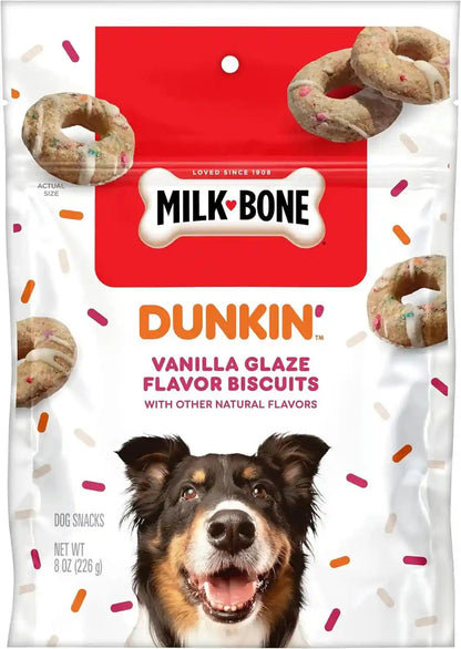 Milk-Bone Dunkin’ Vanilla Glaze Flavor Dog Biscuits with Other Natural Flavors, 8 Oz. Bag10